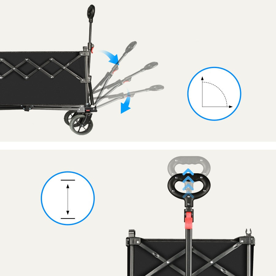 Folding Camping Trolley Heavy Duty Wagon Cart 150L XY1071