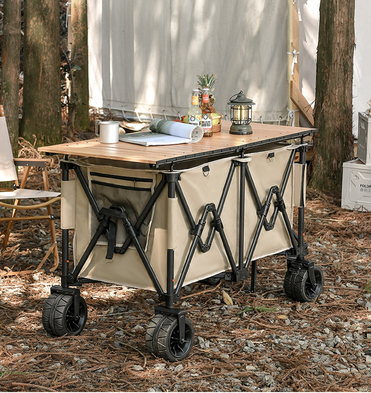 Heavy Duty Collapsible Trolley,Wagon Cart – Extra Large 260L, All-Terrain Wheels LJ1113
