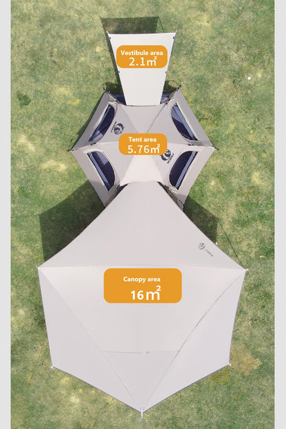 Pop-up Hexagonal Double-Layer Waterproof Tent + Winged CanopyDYLF2063