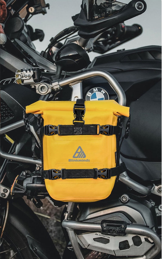 Motorcycle Waterproof PVC Crash Bar Bag – 5–8L Roll-Top Adventure Storage Pouch BQF1125