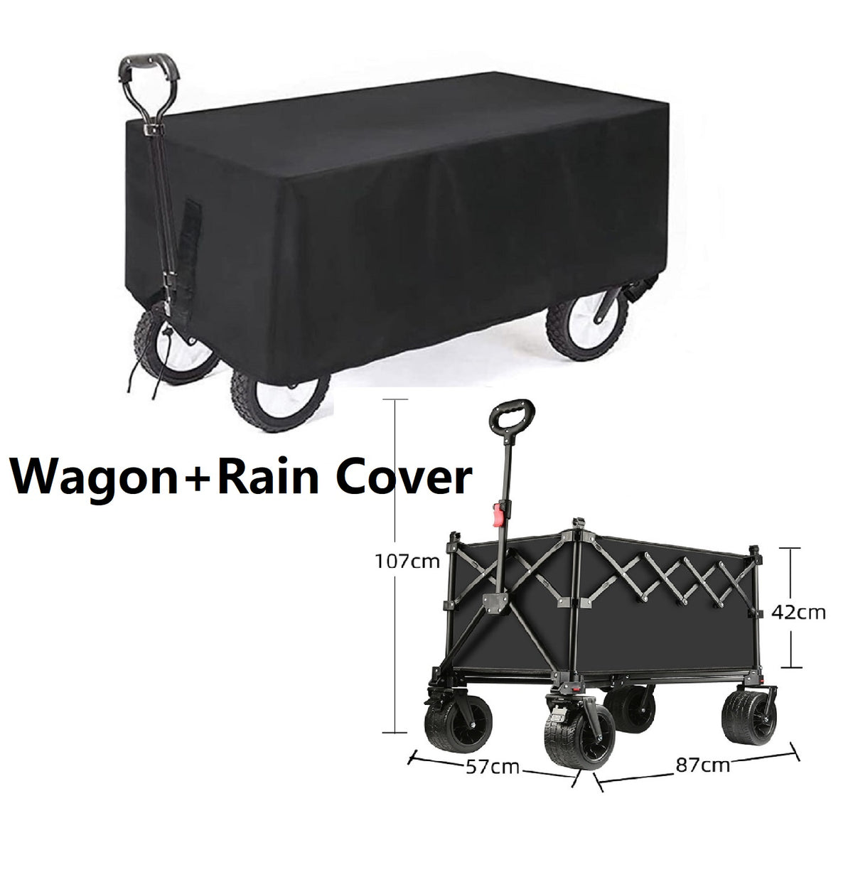 Ecotrek Foldable All-Terrain Wagon Cart 300L Heavy Duty Beach Cart XY1102