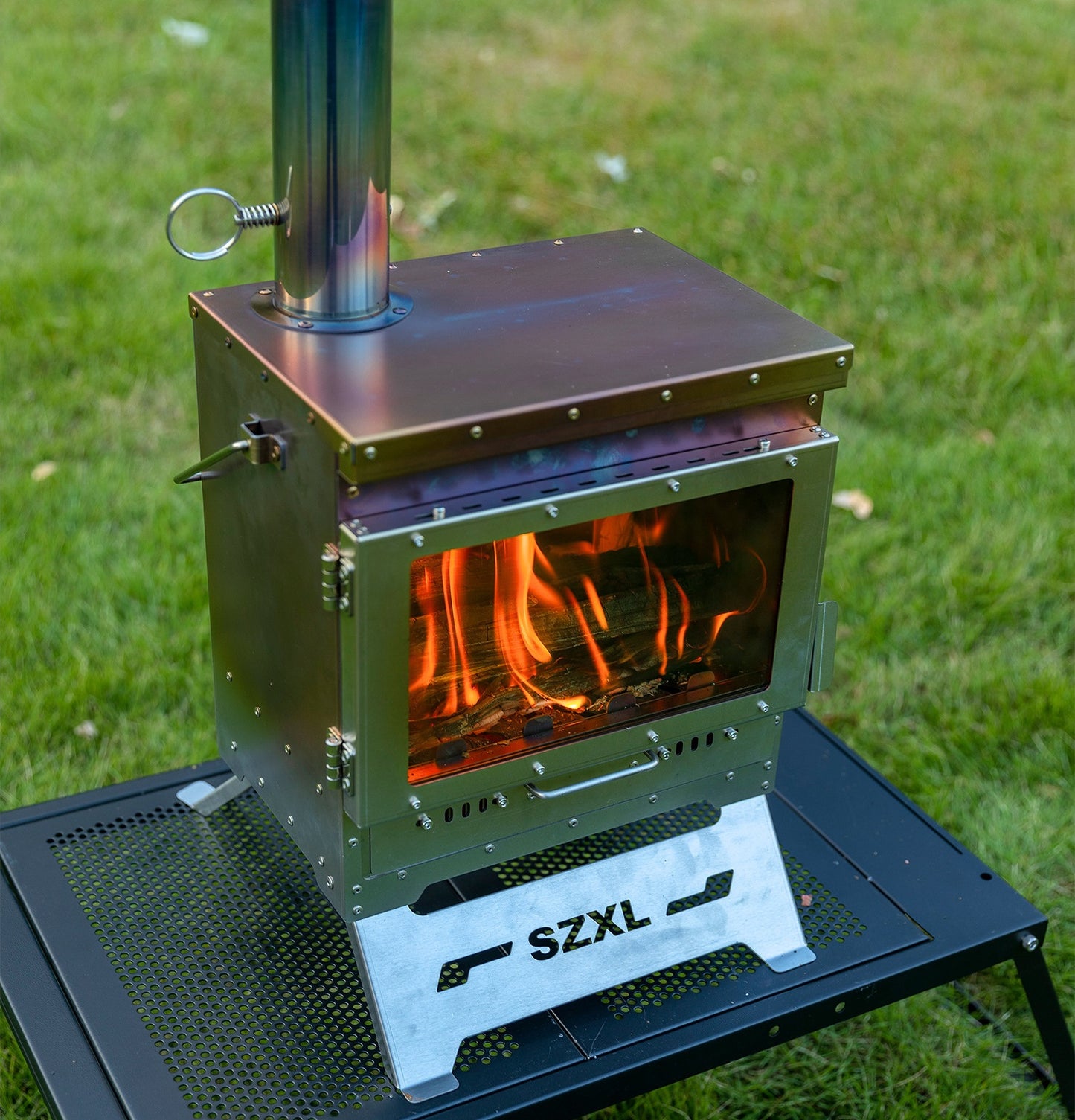 Wood Burning Stove – Outdoor Winter Heating Stove with Fire Viewing Glass
