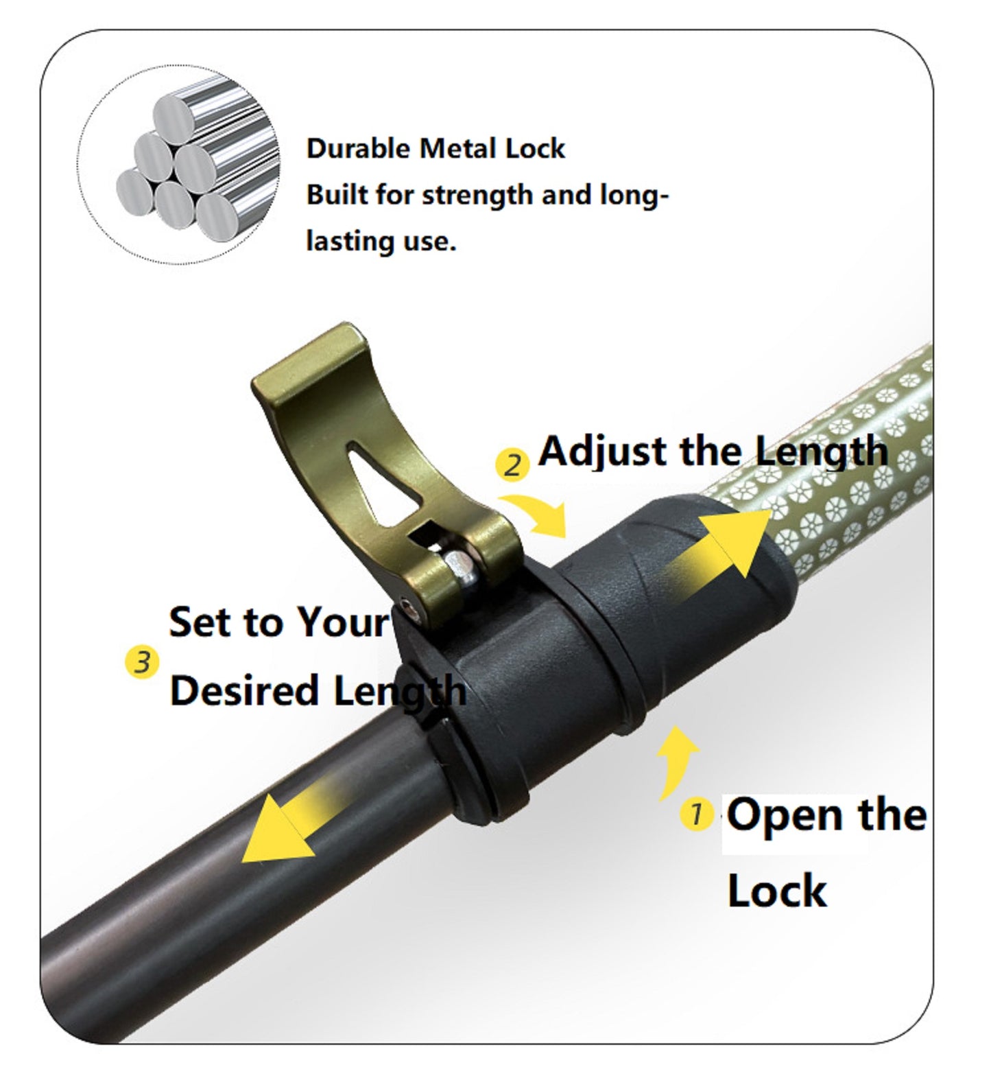 Carbon Fibre Hiking Poles – Ultra-Lightweight 3-Section Adjustable Trekking Poles LBDS11687