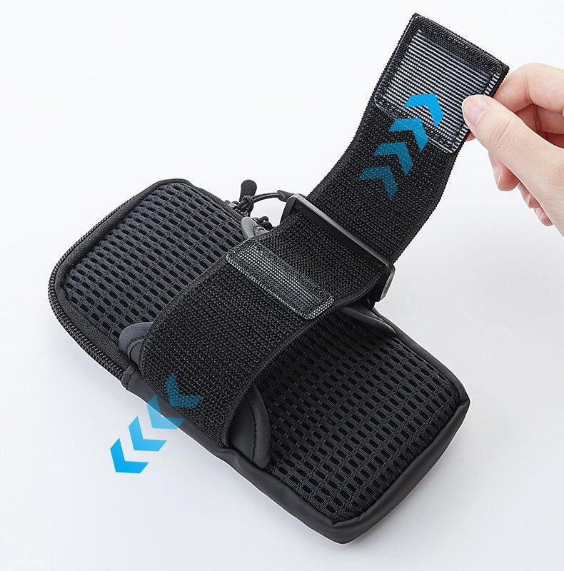 Waterproof Running Armband Phone Holder – 2 Pocket Sports Wrist Wallet for Gym & Outdoor Exercise (Fits up to 6.8” phone)