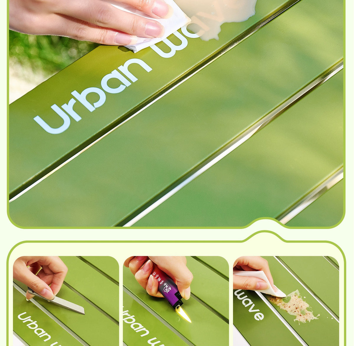 Urban Wave Premium Roll-Up Camping Table | Lightweight Carbon Steel  YQ72214