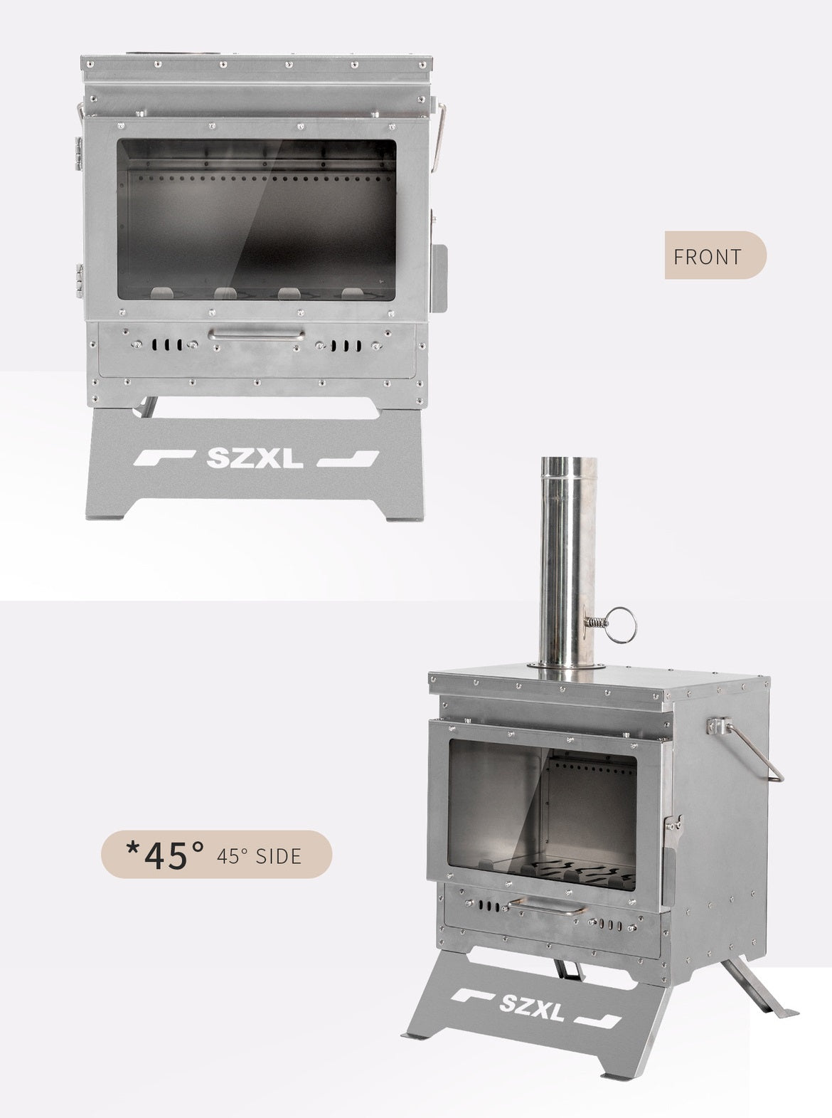 Wood Burning Stove – Outdoor Winter Heating Stove with Fire Viewing Glass
