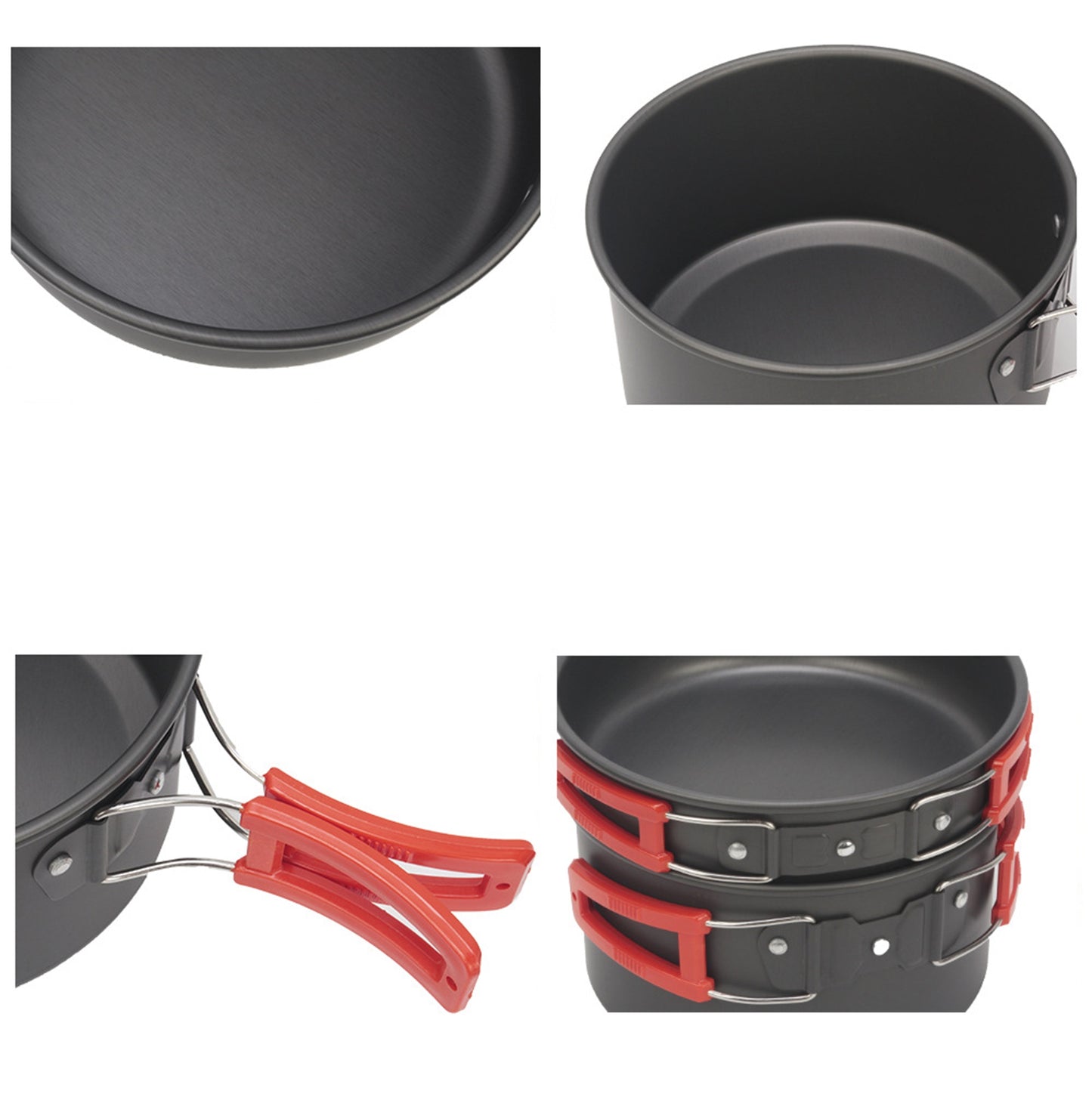 Portable Integrated Camp Cookware Set - Aluminium Carbide Cookset for Travel, Camping, Hiking, Picnic & BBQs HL57507