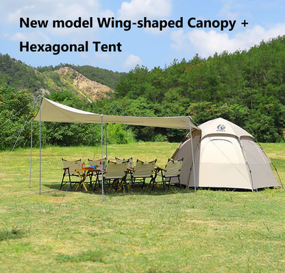 Pop-up Hexagonal Double-Layer Waterproof Tent + Winged CanopyDYLF2063