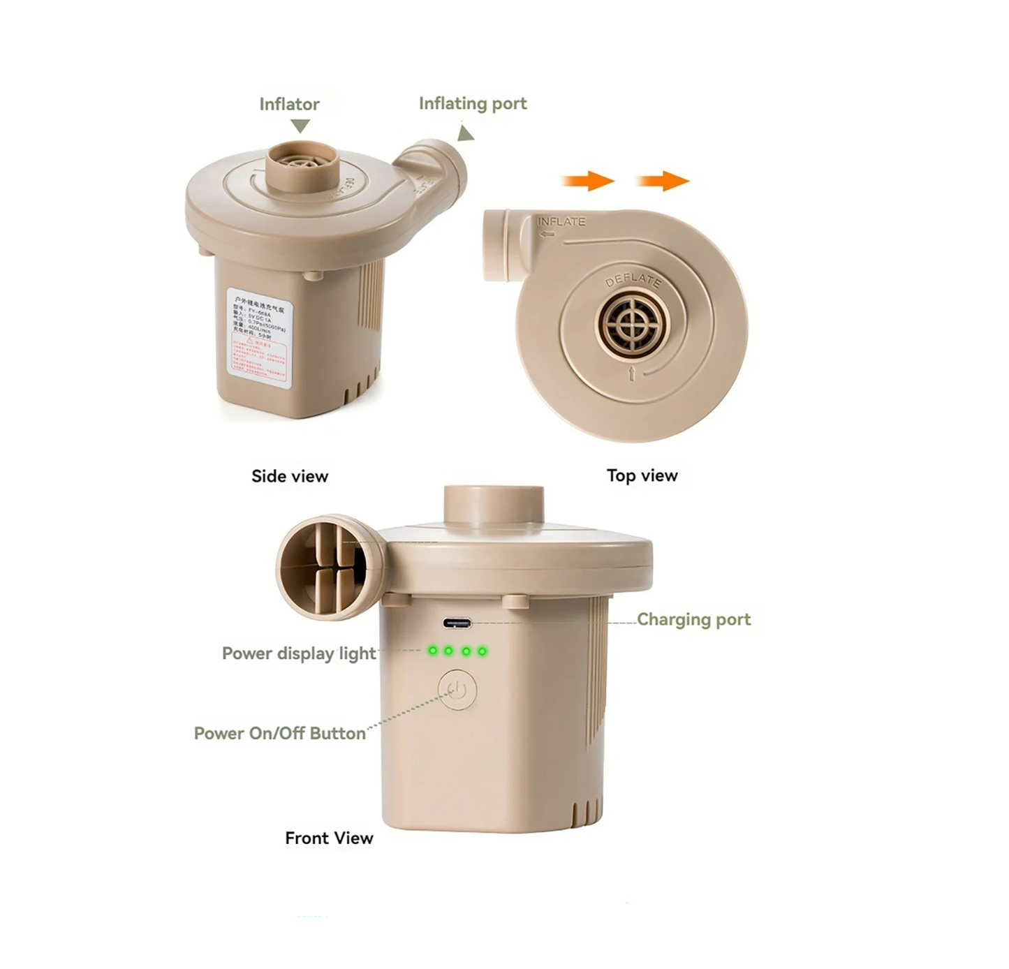 Portable Rechargeable Air Pump – High Power, Dual Function (Inflate & Deflate)