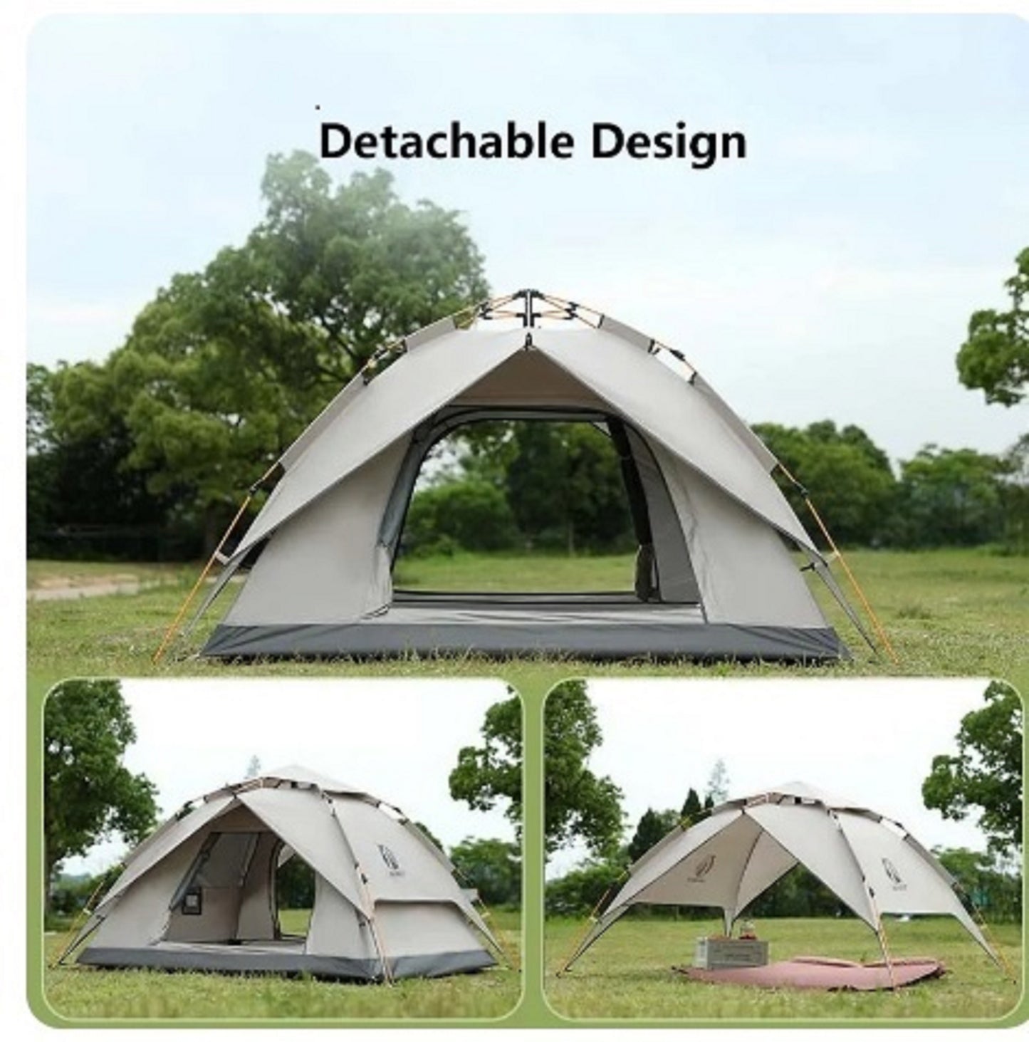 Double Layer Camping Tent Waterproof Pop-up Tent 3-4 Person