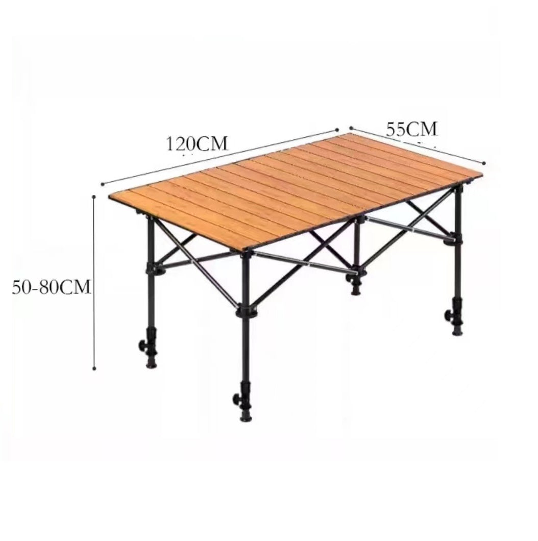 120cm Length Foldable Camping Table – Portable Outdoor Table with Adjustable Height ZF1468
