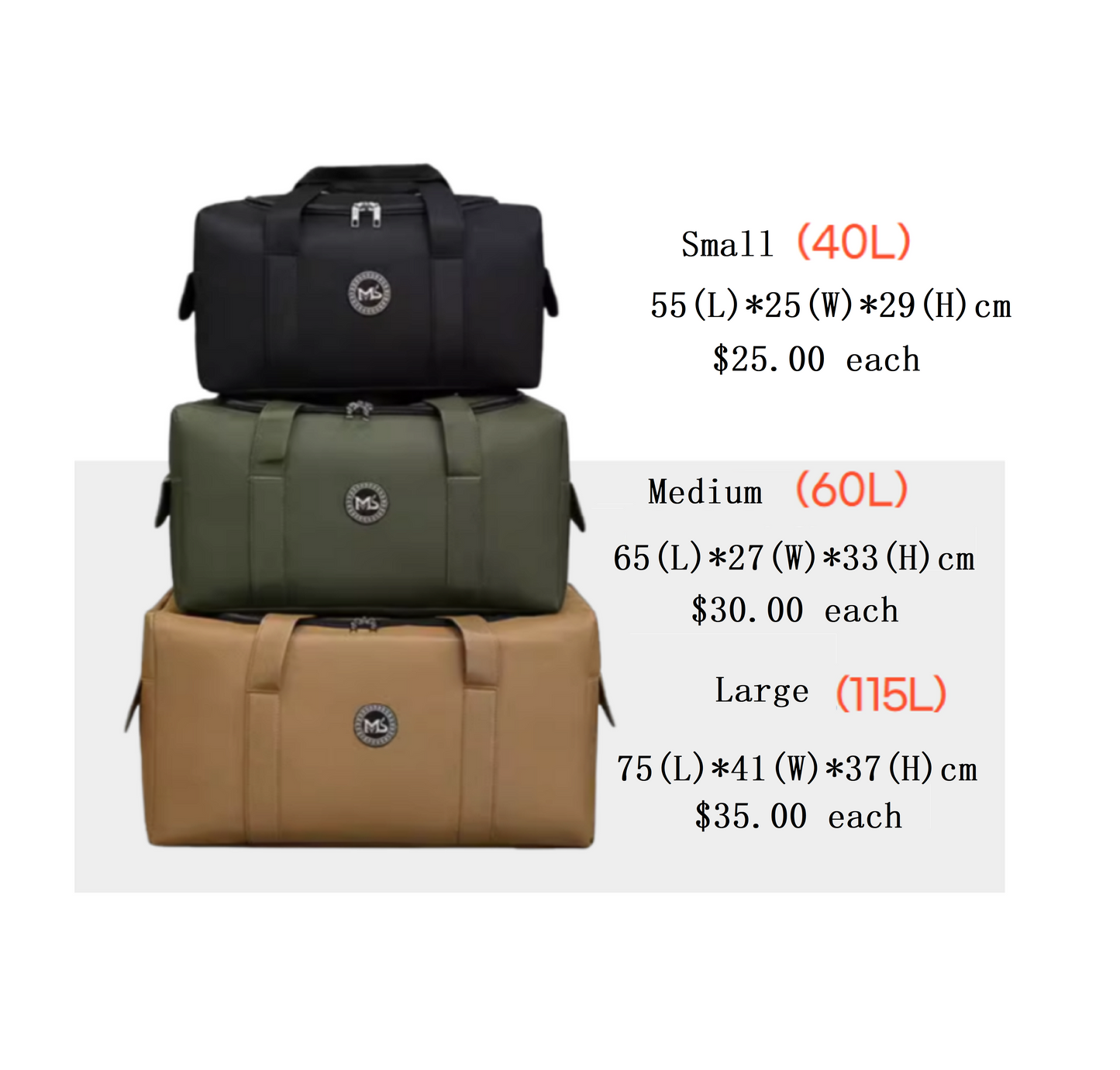 Outdoor Travel & Camping Gear Bag Small (40L)-3 sizes available