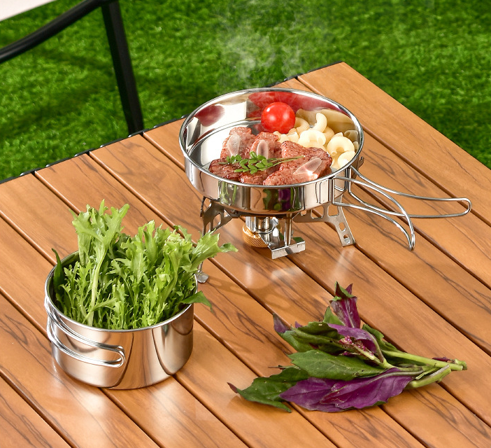 Outdoor Cookware Set - 304 Stainless Steel Camping Utensils Kit