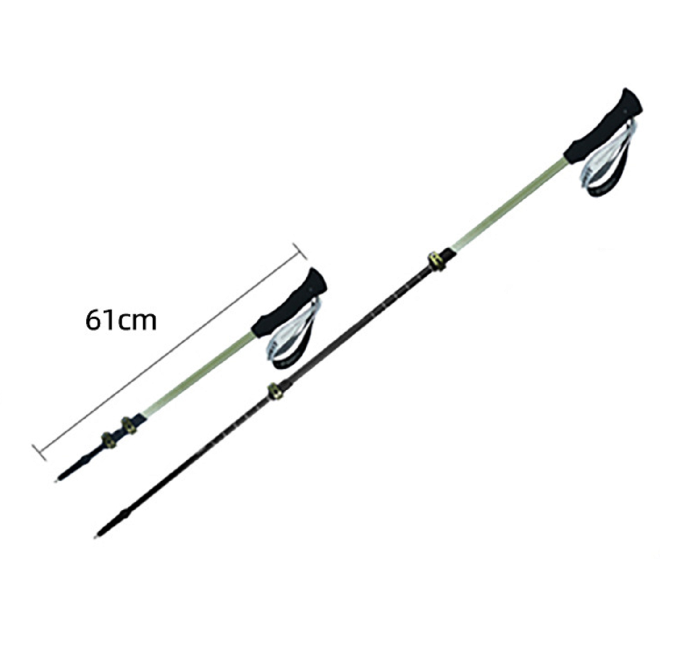 Carbon Fibre Hiking Poles – Ultra-Lightweight 3-Section Adjustable Trekking Poles LBDS11687