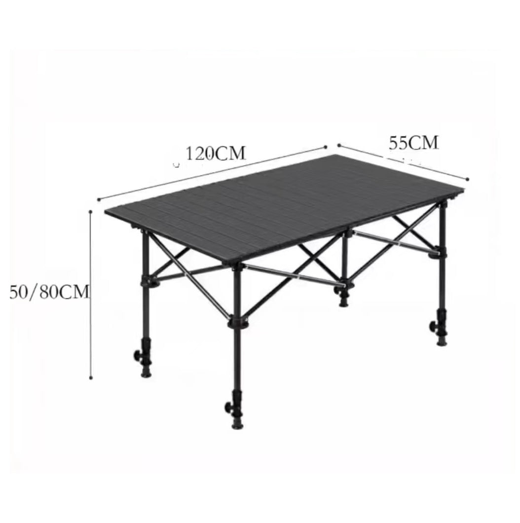 120cm Length Foldable Camping Table – Portable Outdoor Table with Adjustable Height ZF1468