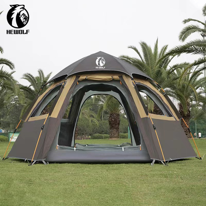 Large Hexagon Double-Layer Waterproof Camping Tent DYLF2063