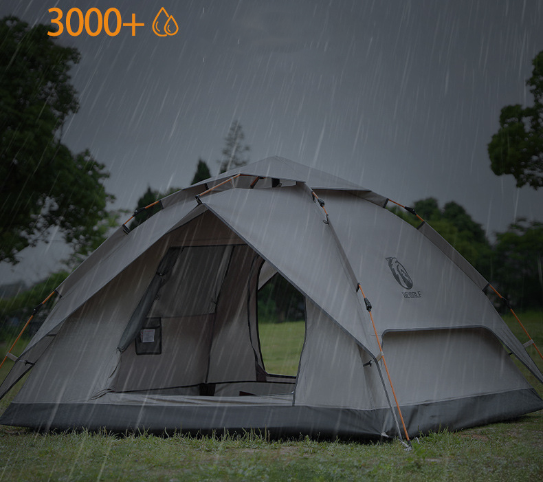 Double Layer Camping Tent Waterproof Pop-up Tent 3-4 Person