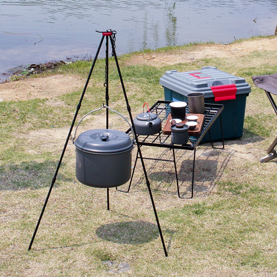 Portable Camping Bonfire Tripod Frame – Adjustable Hanging Chain | Aluminium Alloy HS23711