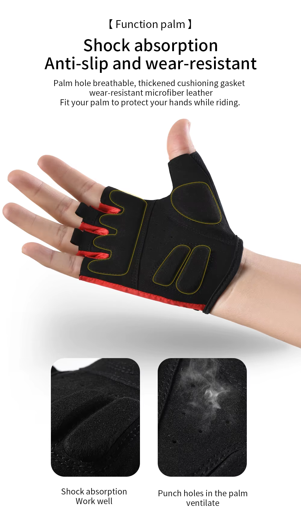 Half-Finger Cycling Gloves – Breathable Sun Protection TJ6268