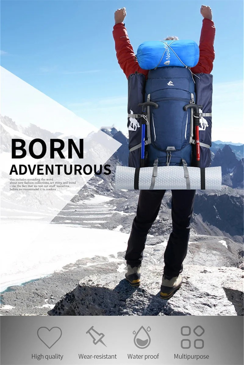 60L Camping Backpack – Ideal for Hiking, Climbing and Mountaineering