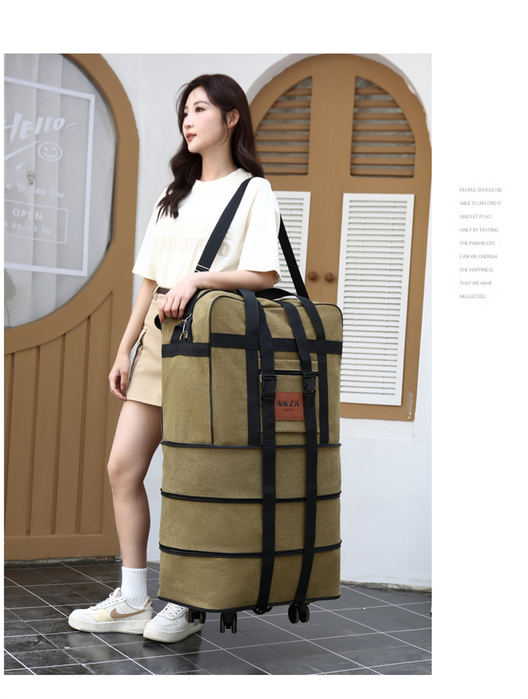 158L Expandable Luggage Bag – Foldable Rolling Travel Bag