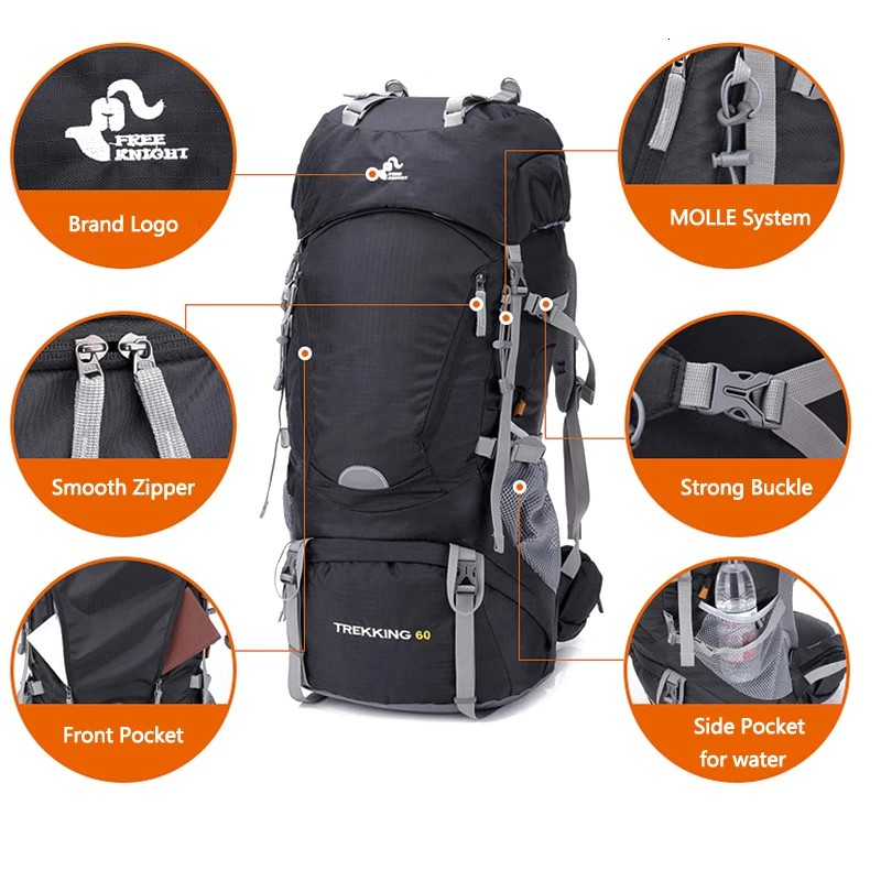 60L Camping Backpack – Ideal for Hiking, Climbing and Mountaineering