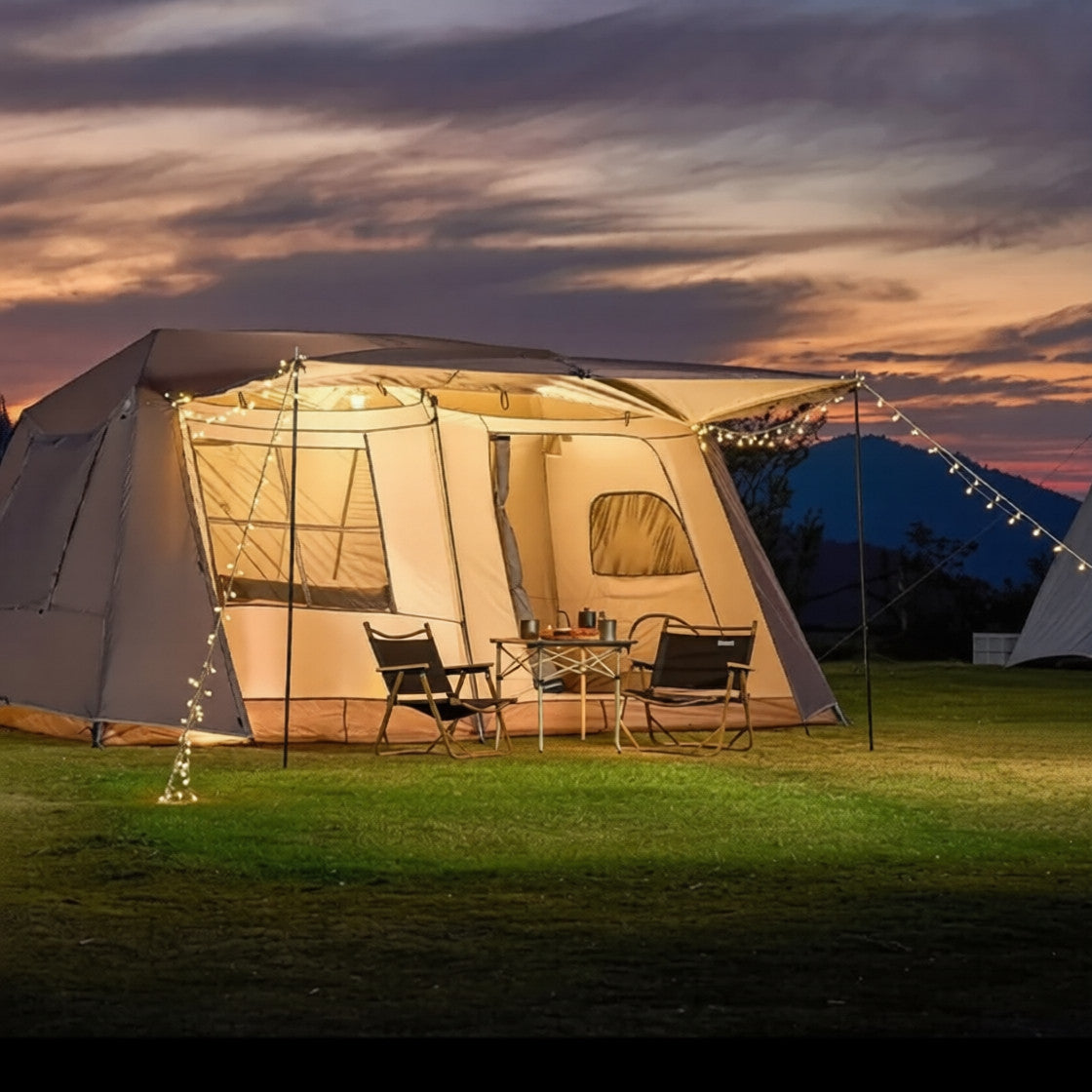 Family Tent Automatic Tent –Double Layers PU3000+ Waterproof,Two Bedroomsu LCF01620
