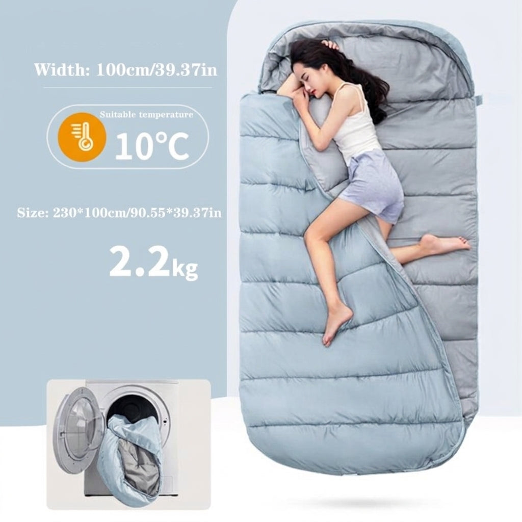 Ecotrek Large Rectangular Sleeping Bag – 230 x 100 cm, Ideal for Camping, Hiking, Picnic & Outdoor Use LCF61636