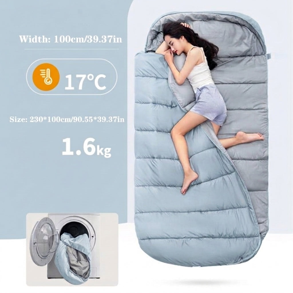 Ecotrek Large Rectangular Sleeping Bag – 230 x 100 cm, Ideal for Camping, Hiking, Picnic & Outdoor Use LCF61636
