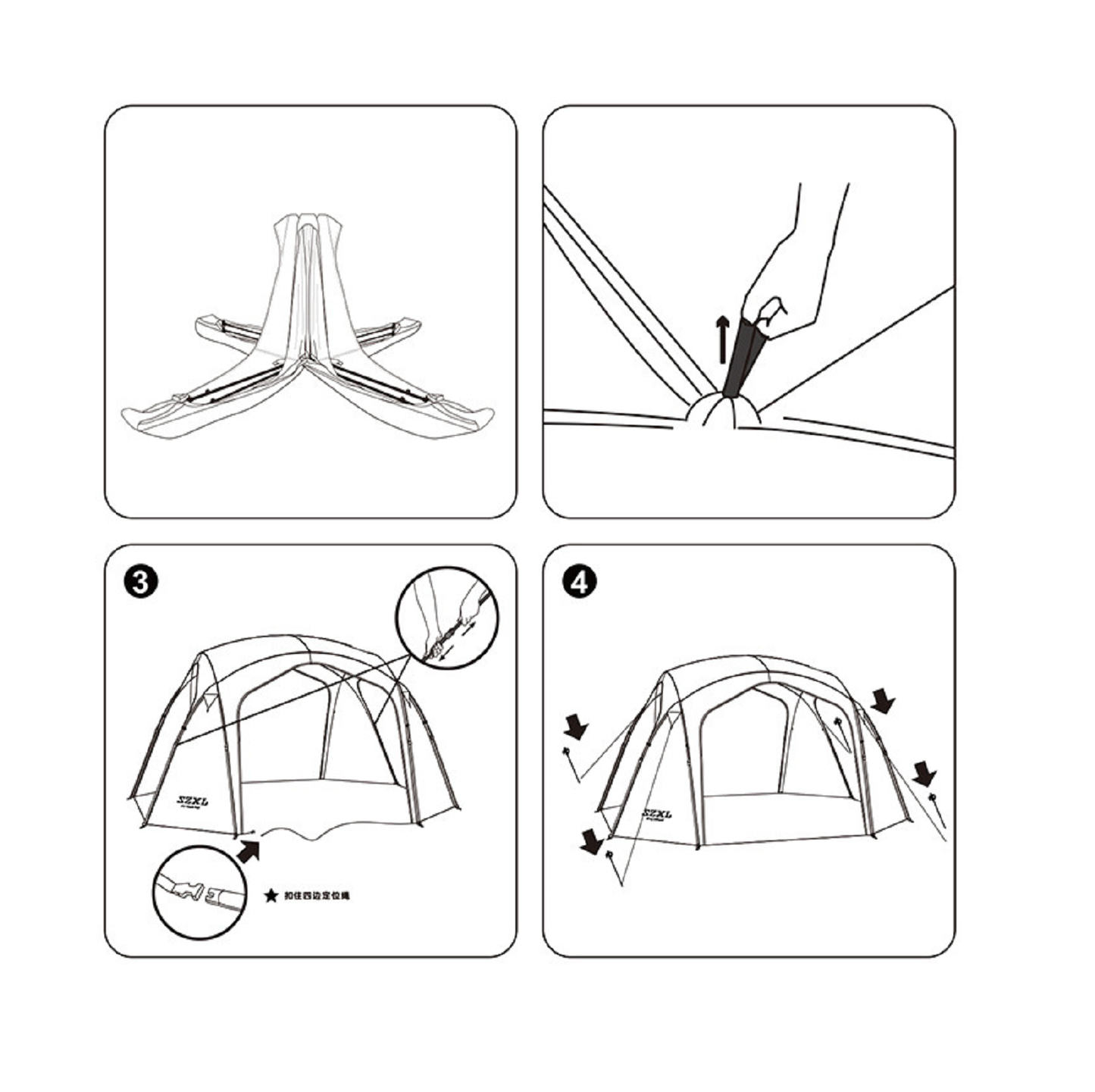 Automatic Dome Canopy & Tent – Includes 4 Side Walls and 1 Groundsheet