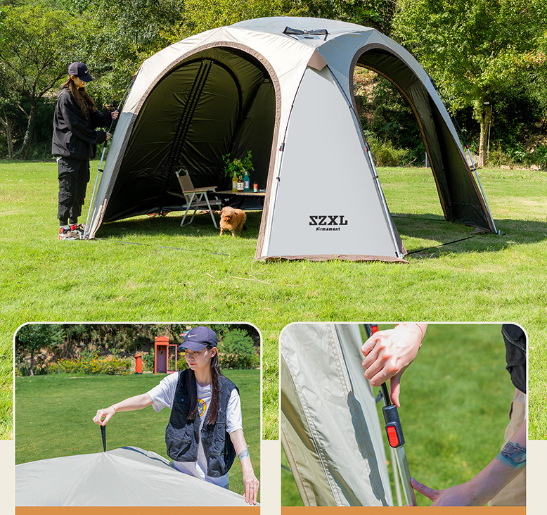 Automatic Dome Canopy & Tent – Includes 4 Side Walls and 1 Groundsheet