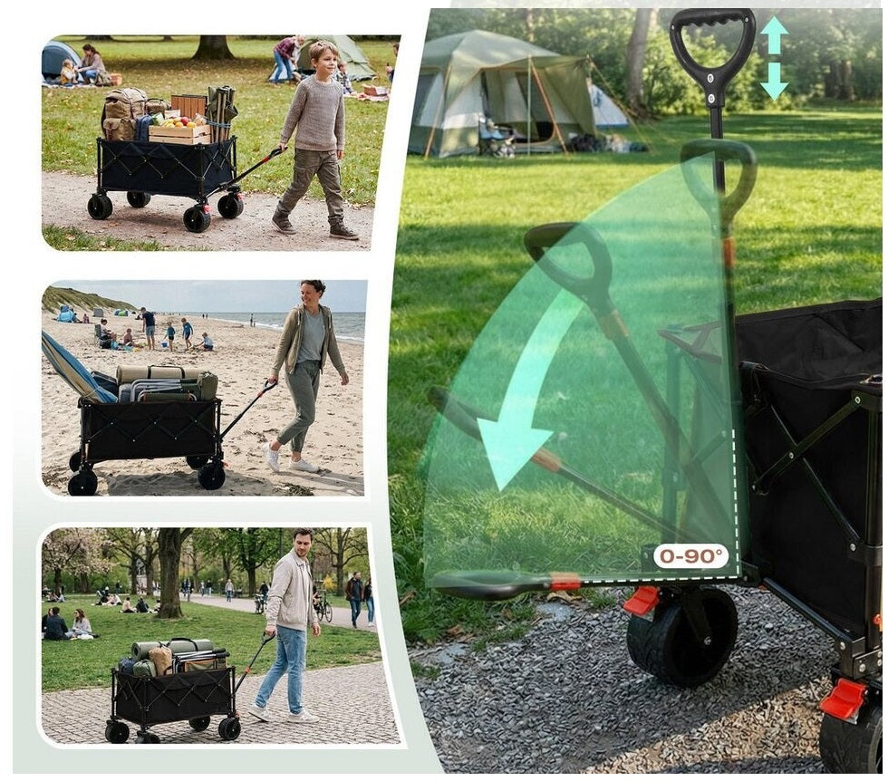 Foldable All-Terrain Wagon Cart 300L Heavy Duty Beach Cart XY1102