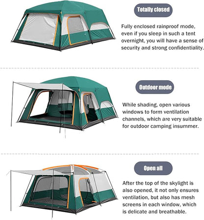 Clearance!!! Family Outdoor Camping Tent – Double Layer, Family Cabin Tent LCF71406
