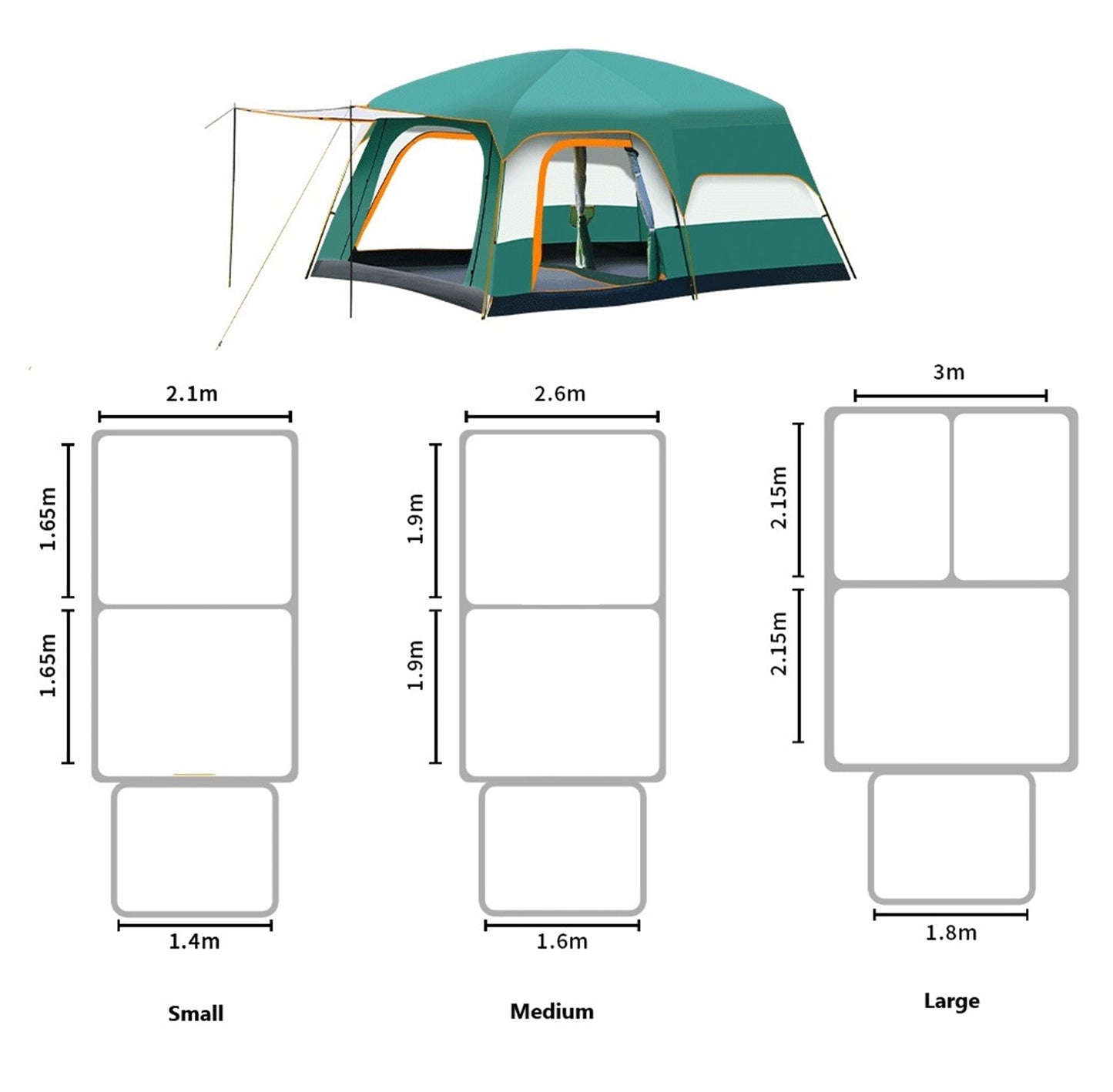 Family Outdoor Camping Tent – Double Layer, Family Cabin Tent