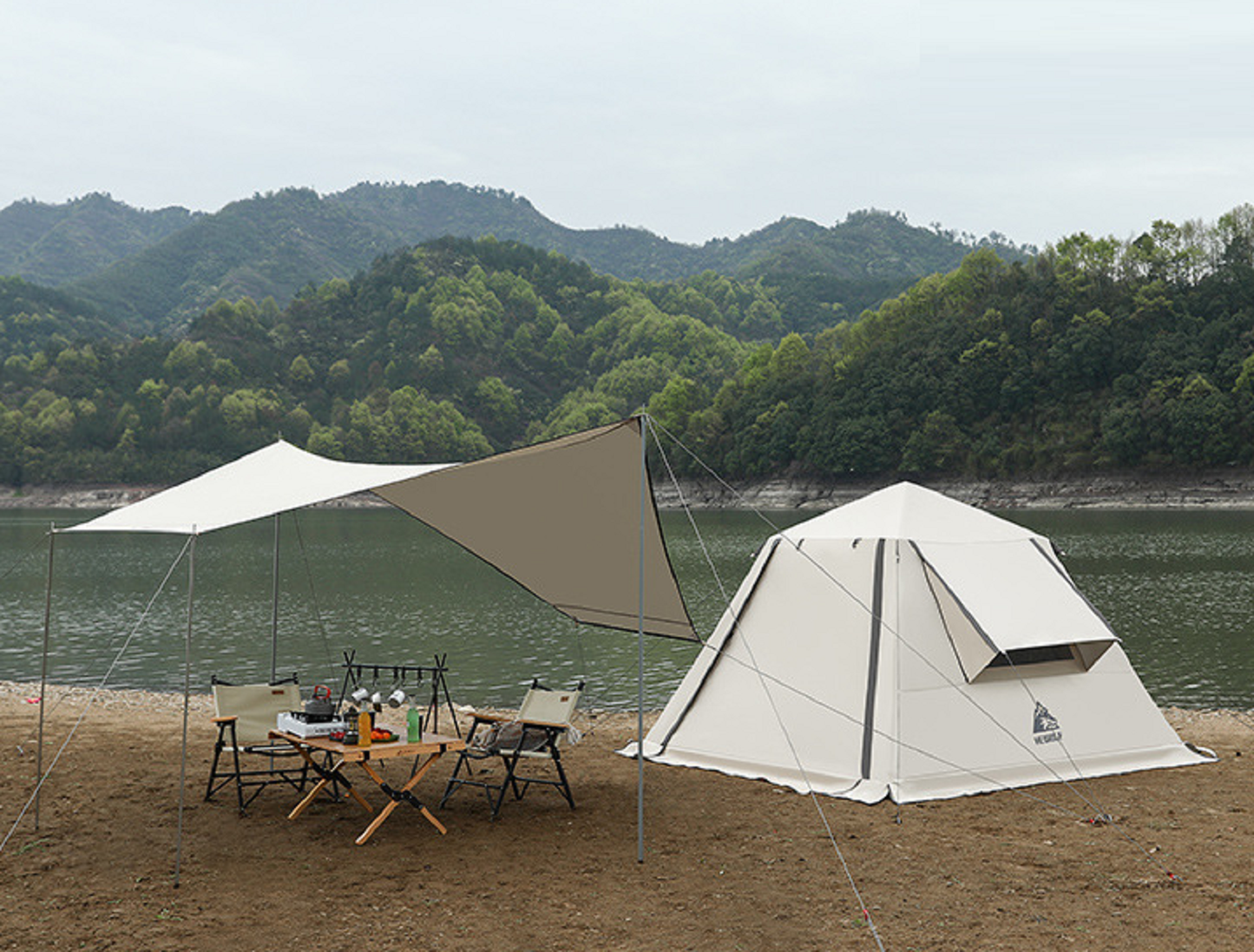 Portable Fully Automatic Waterproof Camping Tent with Canopy for All-Season