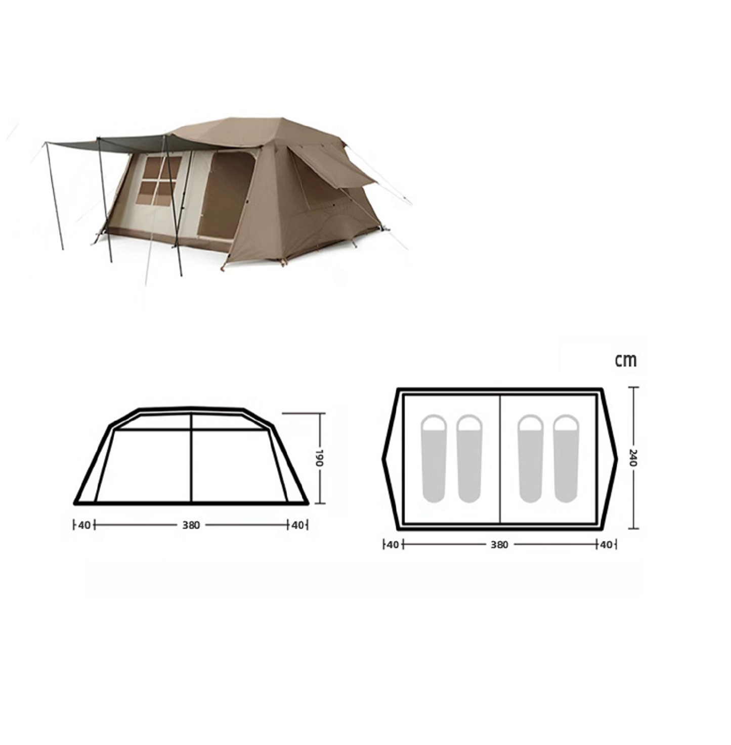 Family Tent – Automatic Outdoor Camping Tent, Two-Room Shelter
