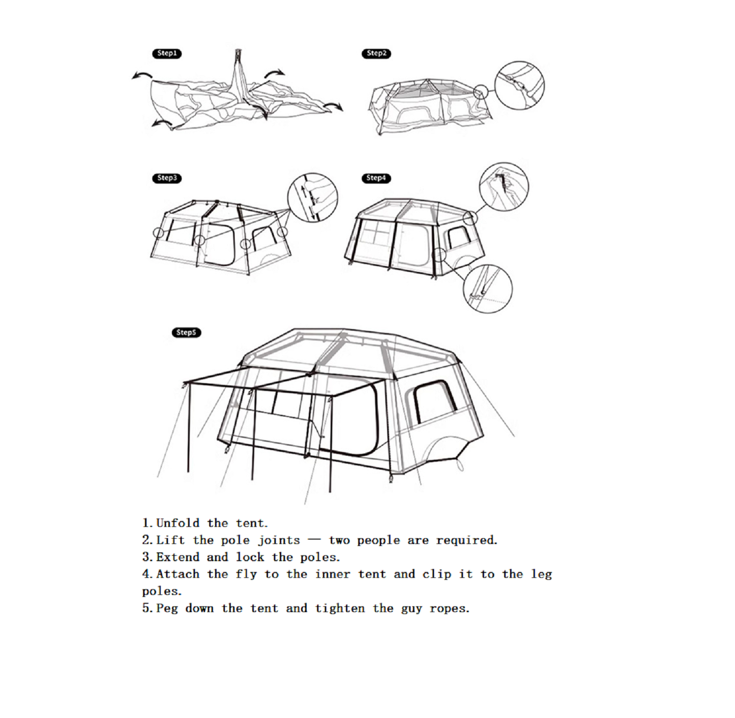 Family Tent – Automatic Outdoor Camping Tent, Two-Room Shelter