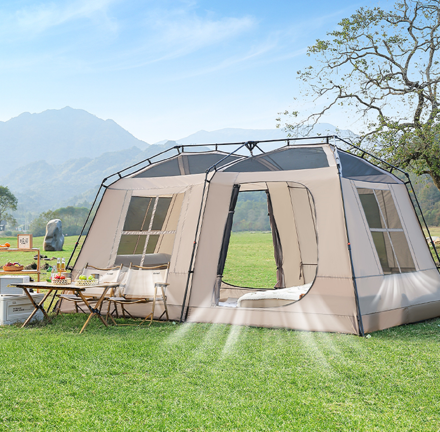 Family Tent – Automatic Outdoor Camping Tent, Two-Room Shelter