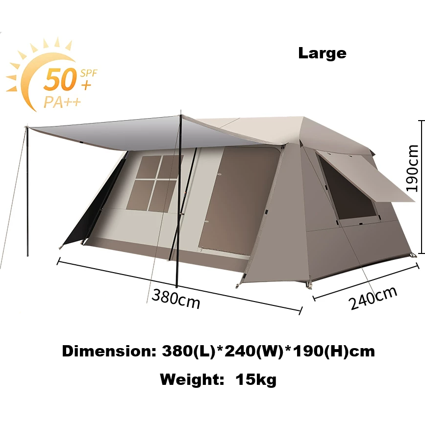 Family Tent Automatic Tent –Double Layers PU3000+ Waterproof,Two Bedroomsu LCF01620