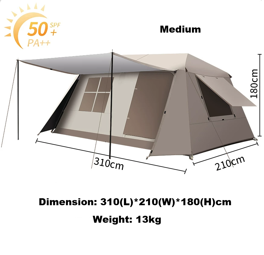 Family Tent Automatic Tent –Double Layers PU3000+ Waterproof,Two Bedroomsu LCF01620